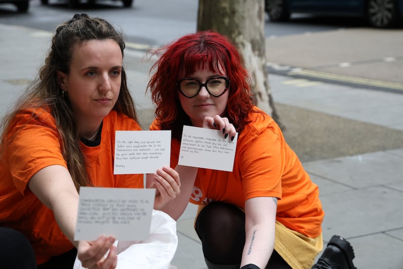 FREE HANDOUT PICTURES: As the Post Office Horizon inquiry reopens, campaign group 38 Degrees delivers postcards from 10,000 members of the public, demanding full compensation for victims paid for by those responsible for the scandal.