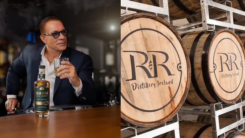 Jean-Claude Van Damme (left), whose Old Oak Irish whiskey is supplied by R&R Distillery in Co Down.