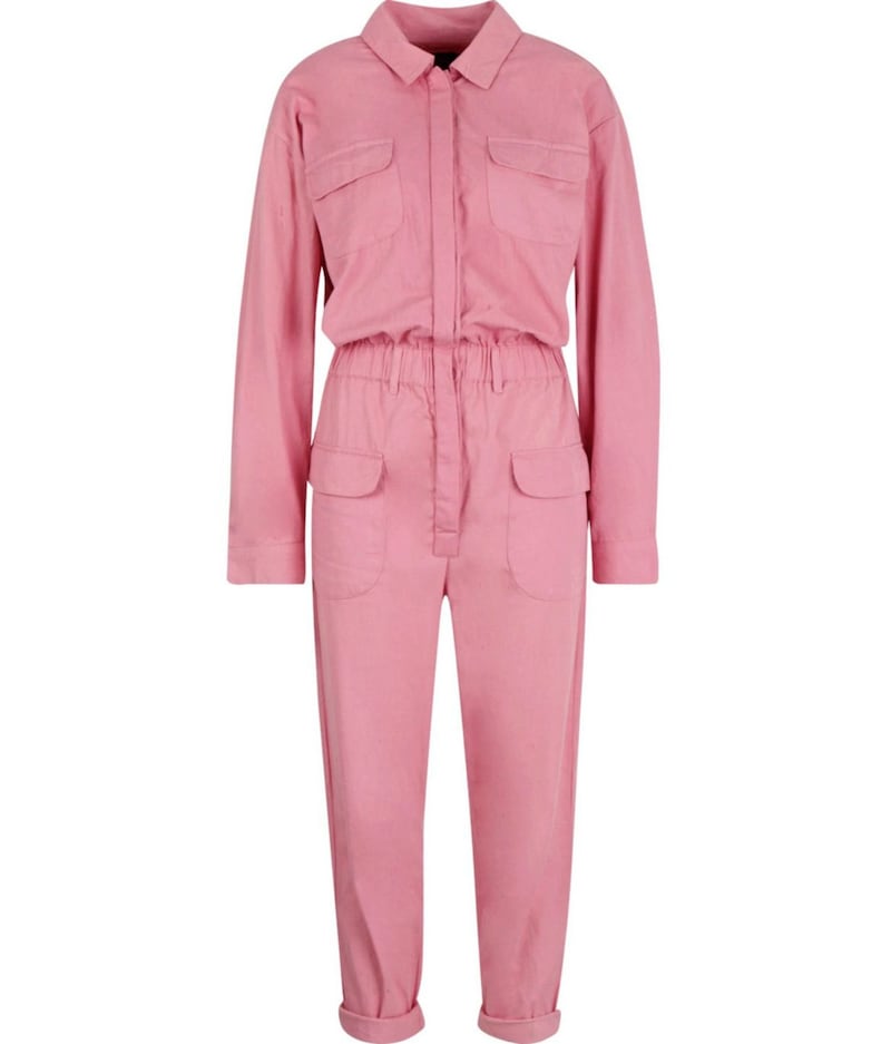 Boohoo Pink Utility Denim Boiler Suit, &pound;26.60 (was &pound;35), available from Boohoo 