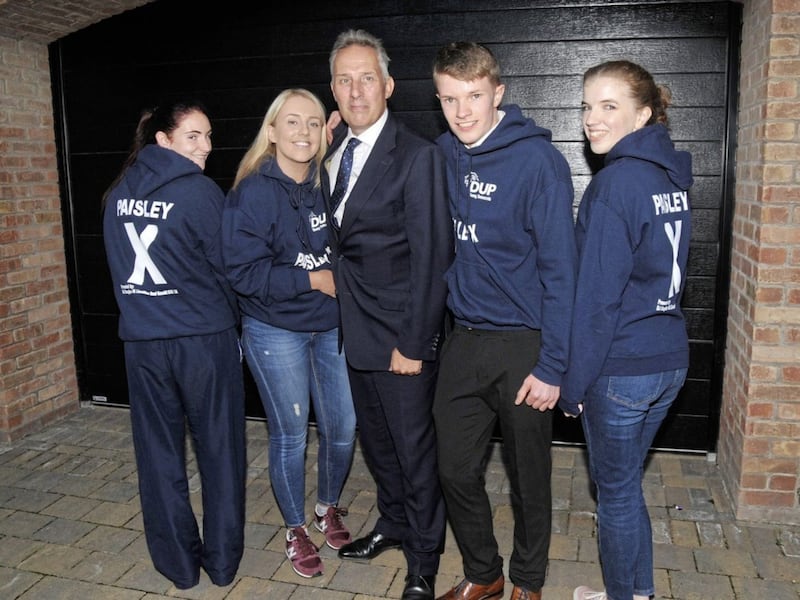 DUP MP Ian Paisley with supporters. Picture by Pacemaker