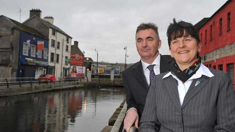 First Derivatives chief executive Brian Conlon pictured with Arlene Foster when she visited its Newry base in her role as Enterprise Minister 