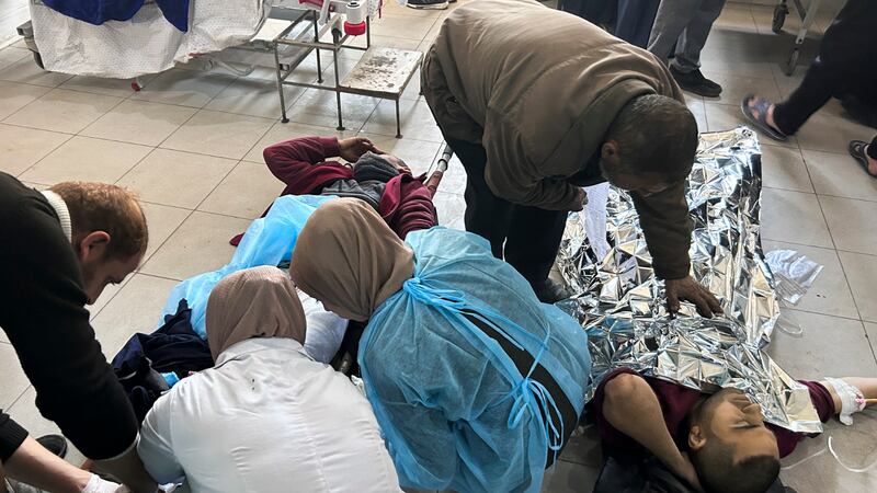 Shifa hospital was targeted in an Israeli raid (Mahmoud Essa/AP)