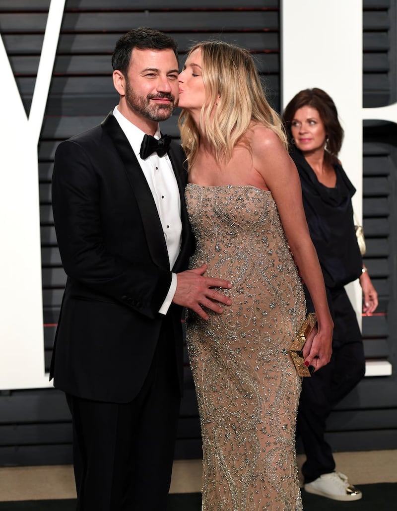 Oscar host Jimmy Kimmel with Molly McNearney (PA)