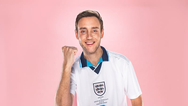 Stuart Broad will be wearing the Three Lions again at Soccer Aid