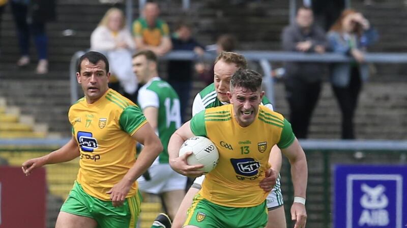 After a year out through injury, Donegal's Paddy McBrearty followed up his five points against Fermanagh with three in the second half against Tyrone as the Tir Chonaill men booked their place in the Ulster decide Picture by Philip Walsh
