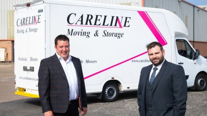 Stephen Compton (right) from Careline International with James Eyre, Titanic Quarter&rsquo;s commercial director.&nbsp;