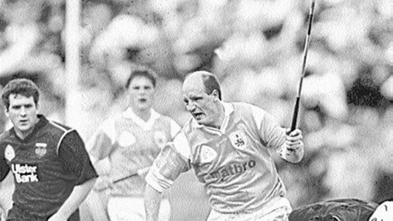 WANTED MAN...Terence McNaughton, seen here in Ulster Championship action for Antrim, is being lined up to take over the manager&rsquo;s job with the Saffron county 