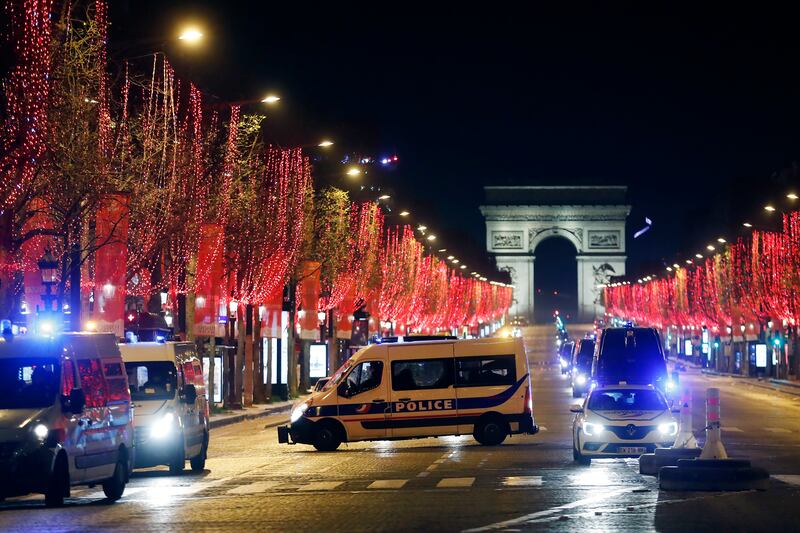 Security will be tight across France on New Year’s Eve, with 6,000 law enforcement officers set to be deployed in Paris (Thibault Camus/AP)