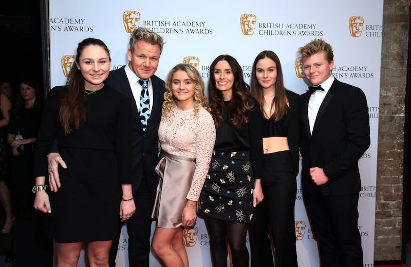Gordon Ramsay, wife Tana and their children arrive at the British Academy Children's Awards (Jonathan Brady/PA)