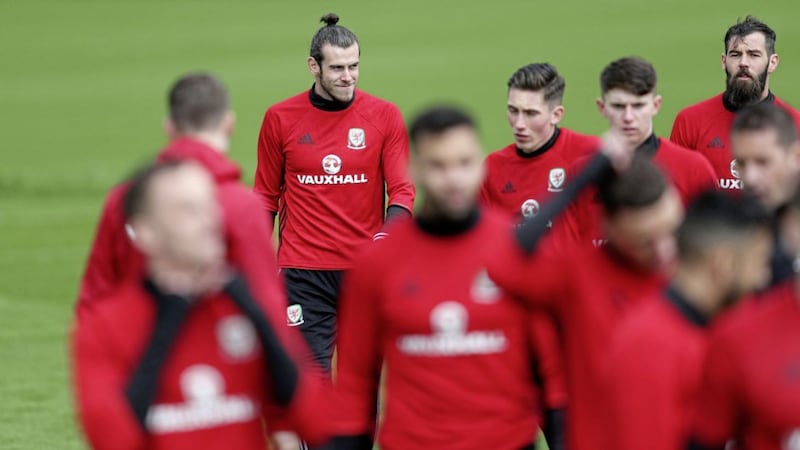 Wales&#39; Gareth Bale during a training session at the Vale Resort, Hensol ahead of Friday&#39;s showdown against Ireland 