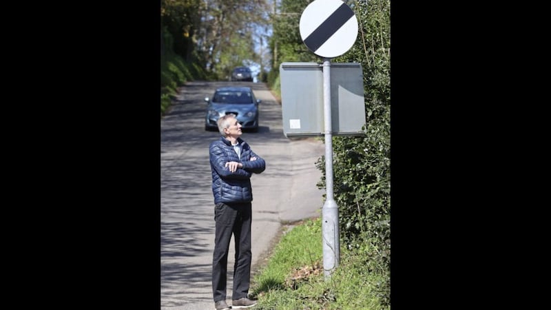 Campaigner Denis Wolinski on Rath Road in Warrenpoint. Picture by Mal McCann 