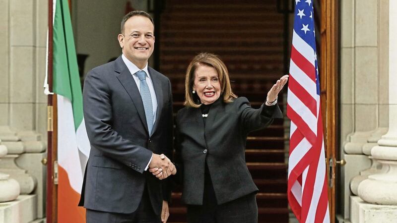 Nancy Pelosi and Leo Varadkar in Dublin. Picture by Niall Carson/PA 