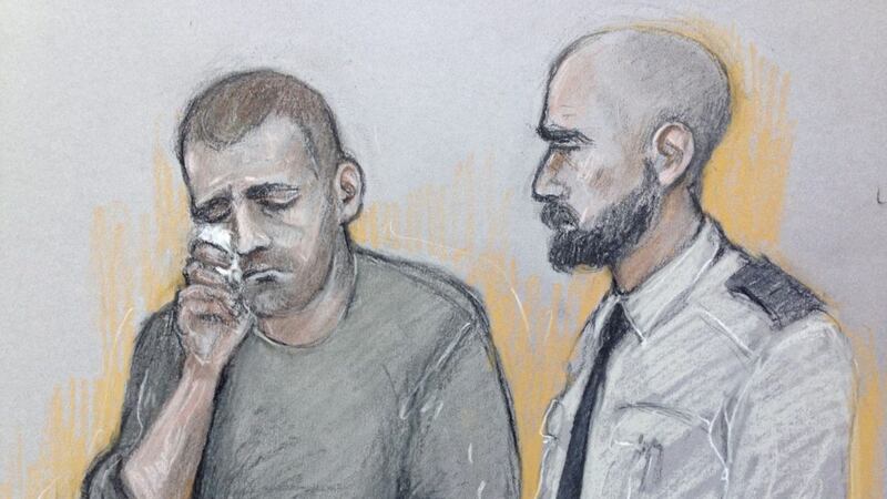 Court artist sketch by Elizabeth Cook of Ryszard Masierak, left, appearing at High Wycombe Magistrates Court Picture: Elizabeth Cook/PA 