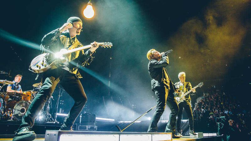 U2 playing in Turin last year 