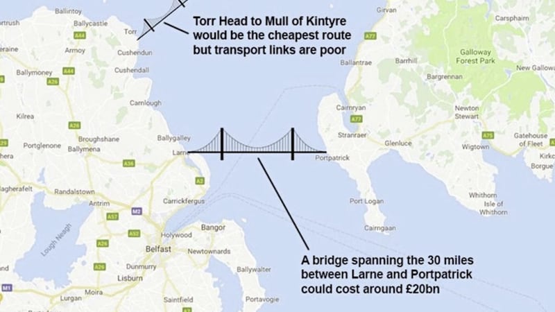 A bridge to Scotland has been widely dismissed as too costly and too much of an engineering challenge 