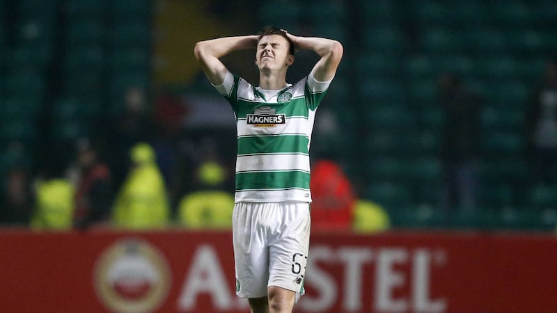 According to Celtic assistant John Collins (below), Kieran Tierney (above) is playing &quot;like a &pound;5million full-back&quot;&nbsp;