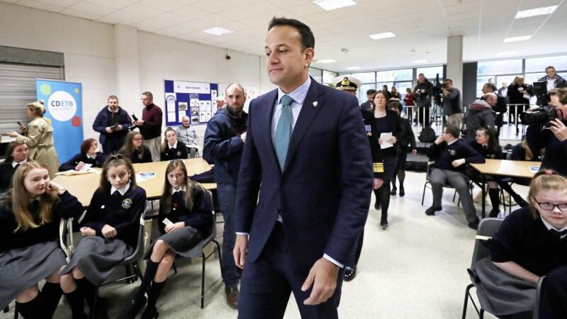 Taoiseach Leo Varadkar launches a Global Schools programme at Dublin&#39;s Ringsend College Picture by Niall Carson/PA 