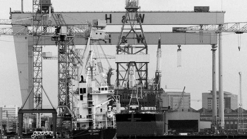 The Harland and Wolff shipyard in Belfast, which employed around 5,000 people in 1986 