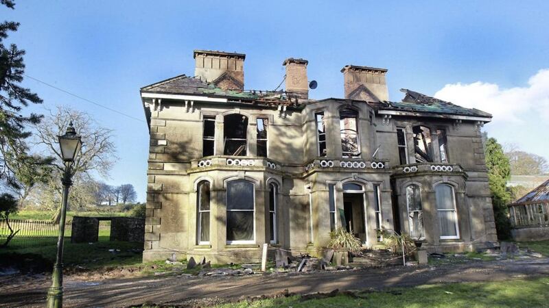 The historic Donaghmore House close to Castlefin in Co Donegal was gutted by fire. Picture by Margaret McLaughlin 