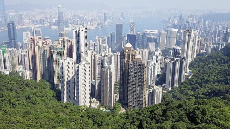 The breath-taking view of Hong Kong from Sky Terrace 428 on Victoria Peak 