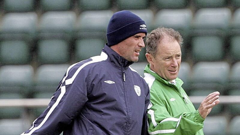 Brian Kerr, pictured with Roy Keane, in 2005. Kerr should have been given more time with the Republic of Ireland senior team