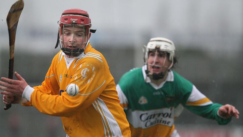Paddy McGill in action for Antrim in the 2008 Walsh Cup final at Casement Park