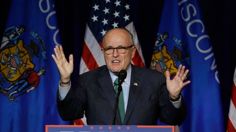 Former New York mayor Rudy Giuliani is expected to turn himself in at a jail in Atlanta on Wednesday on charges related to efforts to overturn then-president Donald Trump’s loss in the 2020 presidential election in Georgia . Picture by Matt Rourke, Associated Press 