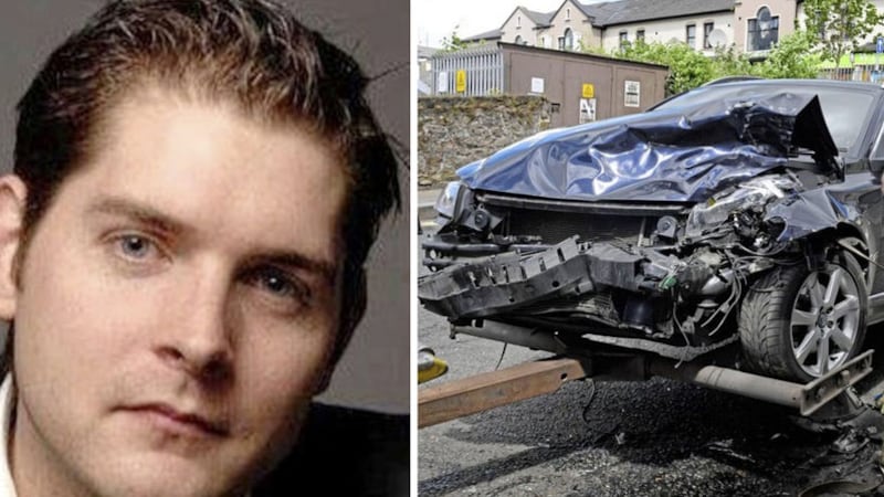 Popular Co Tyrone singer Malachi Cush is being treated in hospital after a collision in Dungannon. One of the cars involved in the collision (right)&nbsp;