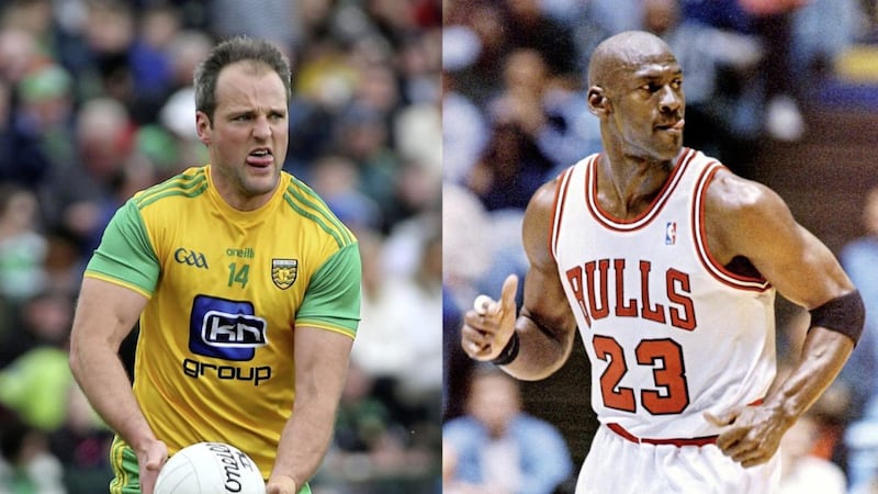 The phrase &#39;Be Like Michael&#39; was coined during Michael Jordan (right)&#39;s remarkable time with the Chicago Bulls - but it&#39;s Donegal captain Michael Murphy (left) that young sportsmen and women should aim to be like. 