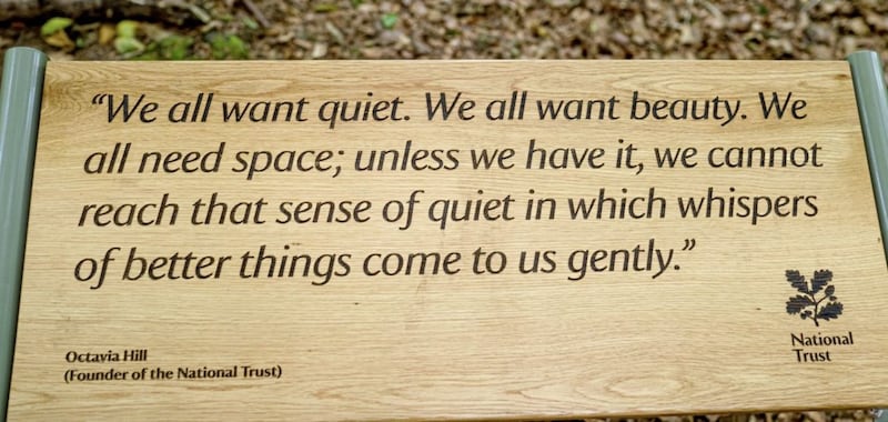 The benches feature quotes from National Trust co-founder Octavia Hill. Picture by Paul Moane 