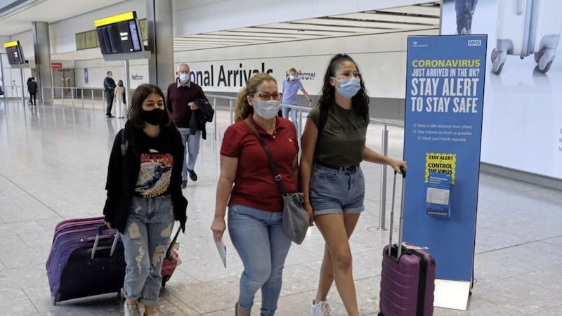 Passengers on a flight from Madrid arrive back in the UK. The re-imposition of 14 days quarantine for travellers returning from Spain with only a few hours&rsquo; notice took many people by surprise and illustrate the fragility of the recovery 