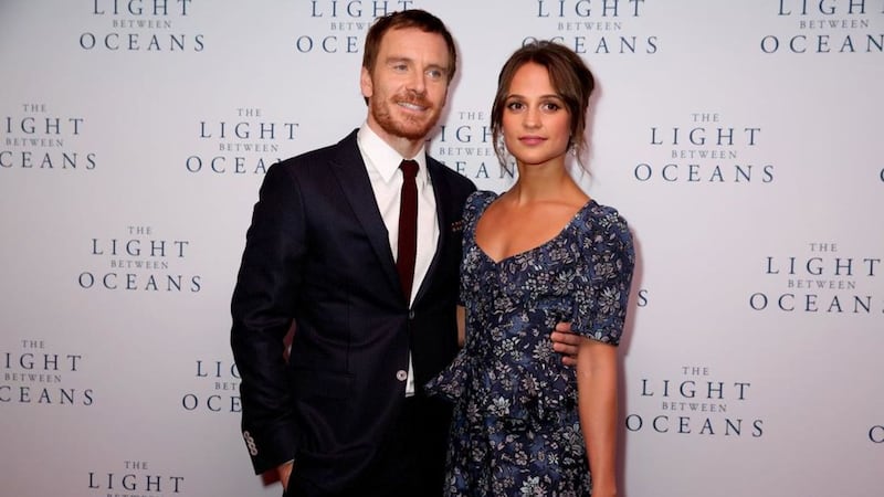 Alicia Vikander	and Michael Fassbender	at the premiere of The Light Between Oceans in London 