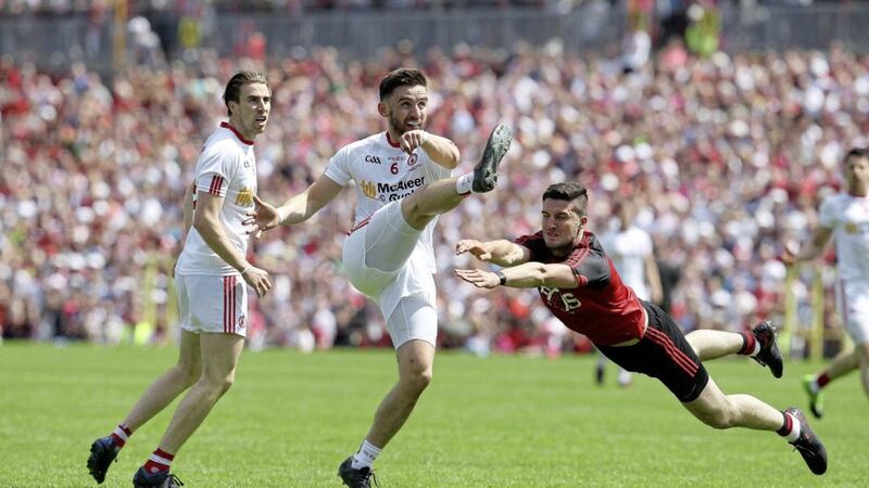 Padraig Hampsey is likely to be handed the task of curtailing Graham Reilly - though it could be whether Tyrone can land a few blows from distance at the other end that makes a telling difference. Picture: Philip Walsh 