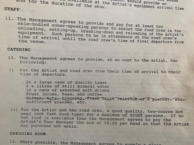The 1994 Oasis venue contract