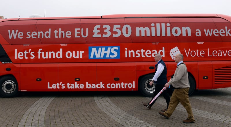 The infamous Vote Leave campaign bus from the EU referendum campaign&nbsp;