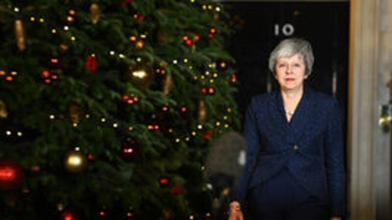 British prime minister Theresa May prepares to make a statement in 10 Downing Street, London, after she survived an attempt by Tory MPs to oust her with a vote of no confidence&nbsp;