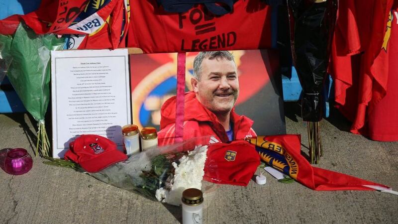 Tributes to Munster Rugby Coach Anthony Foley At Thomond Park in Limerick. Picture by Niall Carson/PA 