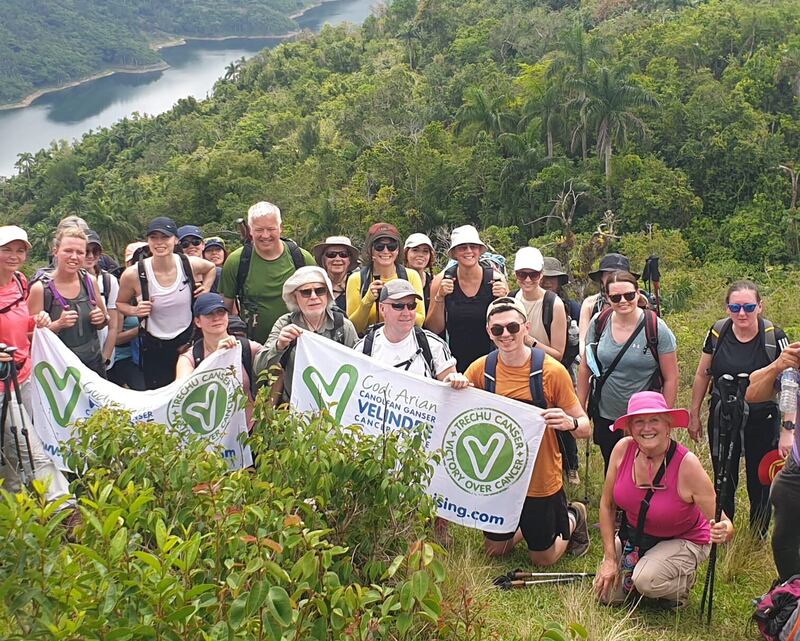Derek with others on a fundraising hike for Velindre Cancer Centre. 