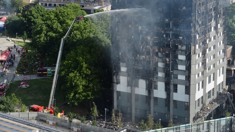The huge fire engulfed the block of flats in west London.