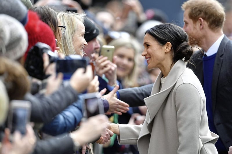 Meghan Markle during a walkabout in Belfast earlier this year. Picture by Joe Giddens, Press Association