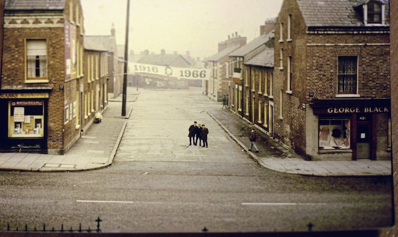 A view of Butler Street taken from Holy Cross Church in 1966. A single Tricolour is flying to mark the 50th anniversary of the 1916 Rising. The picture was taken by Freddie Fusco 