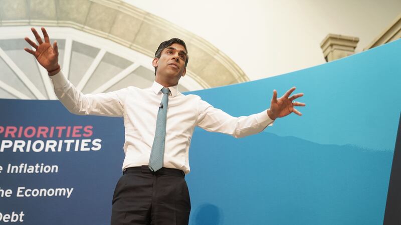 Prime Minister Rishi Sunak speaks during a Q&A session at The Platform in Morecambe, Lancashire, following a community visit to the Eden Project North. Mr Sunak has reiterated his commitment to levelling up as the Government announced �2 billion for more than 100 projects across the UK. Among the projects earmarked for funding is the Eden Project North in Morecambe, which received �50 million for the regeneration project designed to transform the Lancashire town’s seafront. Picture date: Thursday January 19, 2023.
