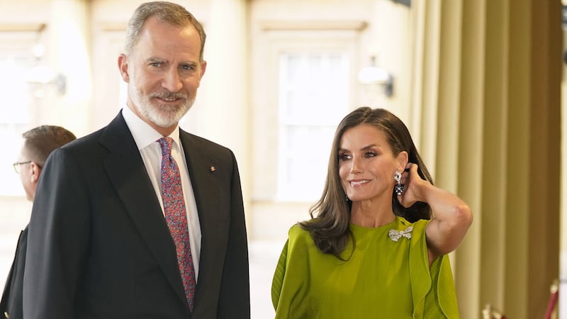 Queen Letizia wore a green midi dress by the British designer and former Spice Girl.