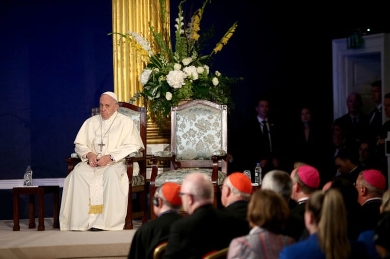 Pope Francis at Dublin Castle. Picture by Niall Carson, Press Association