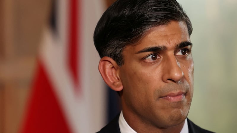 Prime Minister Rishi Sunak’s personal mobile phone number has been published online in an an embarrassing security breach (Suzanne Plunkett/PA)
