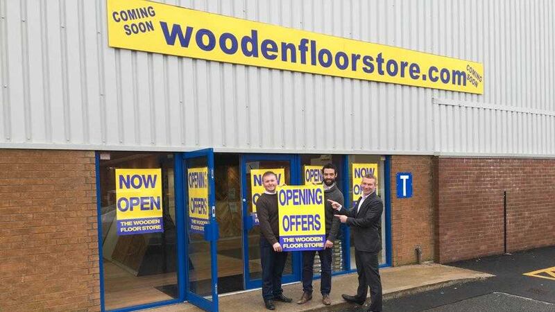 Pictured from left are Craig Little, sales; David McCartney, manager; and Ross Nichol, managing director The Wooden Floor Company 