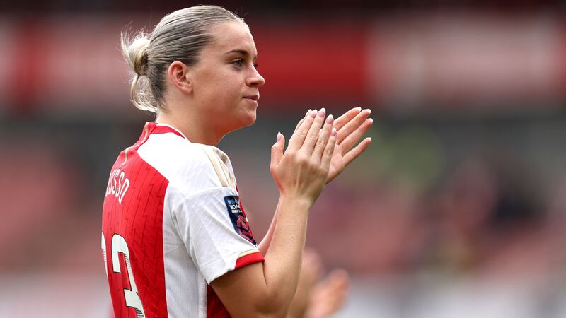 Alessia Russo will return to Leigh Sports Village for the first time since joining Arsenal (Steven Paston/PA)