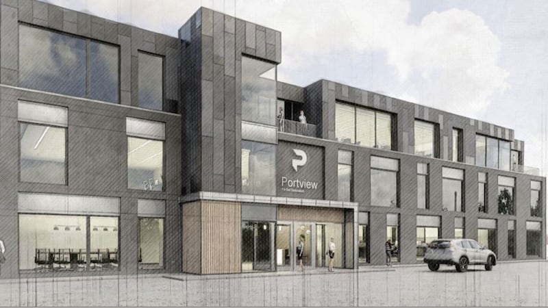 An artist&#39;s impression of Portview&#39;s new east Belfast HQ. 