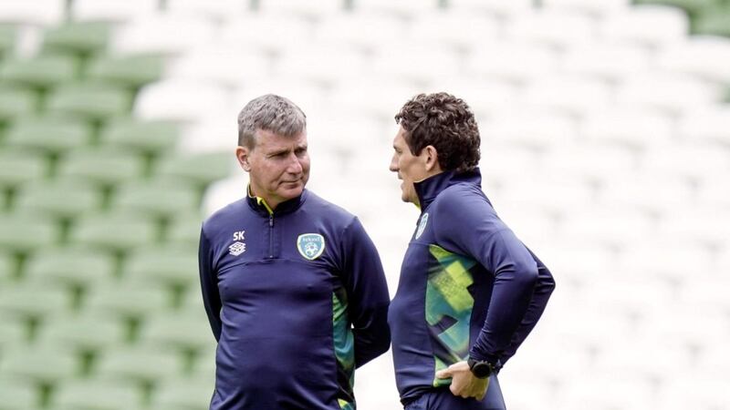 Republic of Ireland manager Stephen Kenny and assistant Keith Andrews have plenty to consider ahead of Scotland tie 