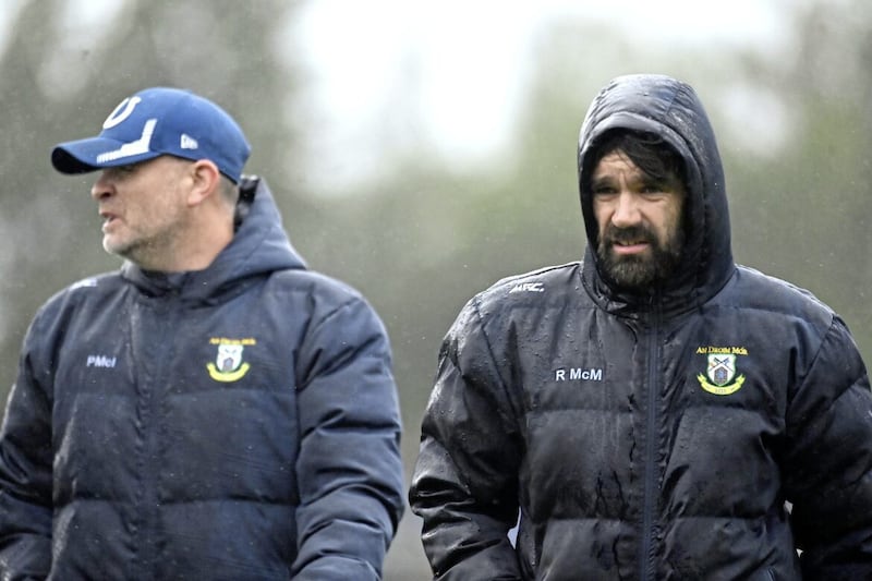 Dromore managers Paul McIvor (left) and Ryan McMenamin Picture: Oliver McVeigh. 
